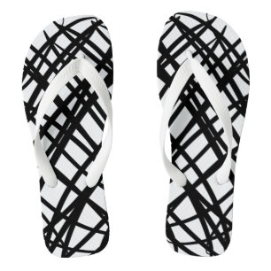 Simple Scribble   Black    Flip Flops