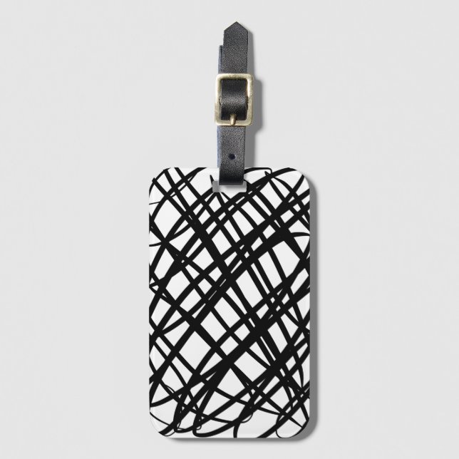 Simple Scribble | Black | Luggage Tag (Front Vertical)