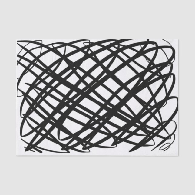 Simple Scribble | Black | Tissue Paper (Front)