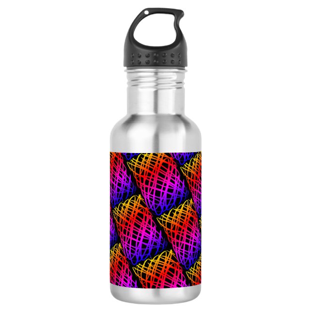 Simple Scribble | Half Drop | Black Background | 532 Ml Water Bottle (Front)