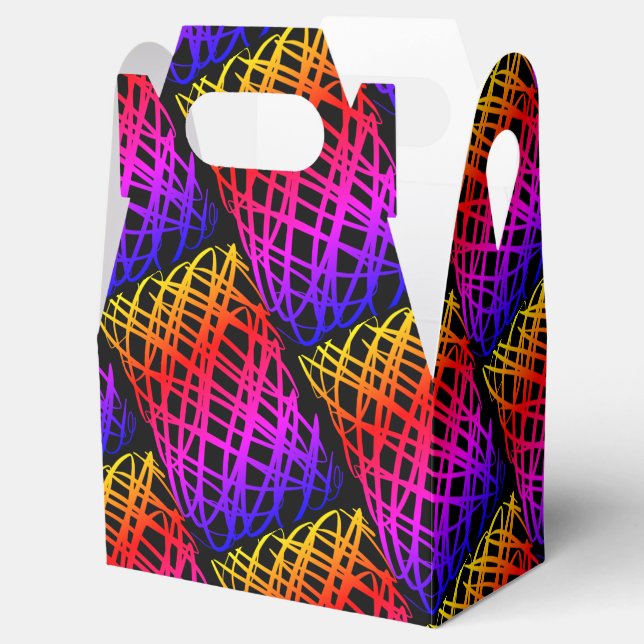 Simple Scribble | Half Drop | Black Background | Favour Box (Opened)