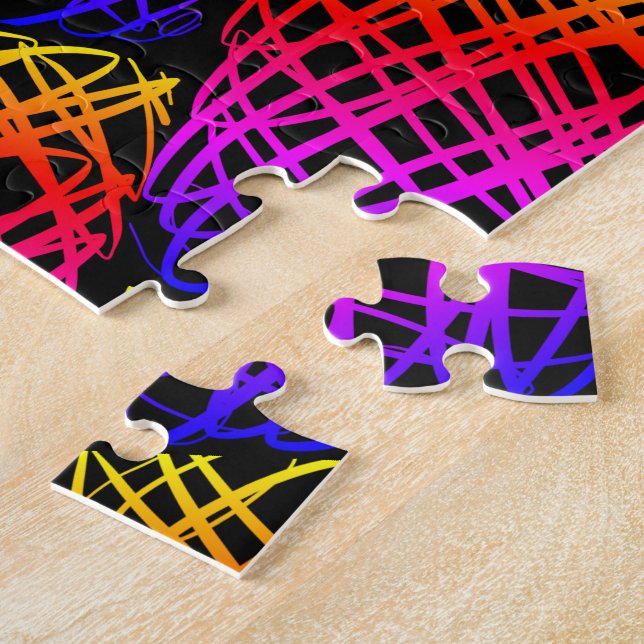 Simple Scribble | Half Drop | Black Background | Jigsaw Puzzle (Side)
