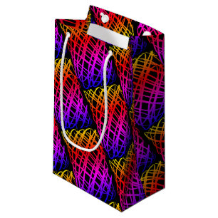 Simple Scribble   Half Drop   Black Background   Small Gift Bag