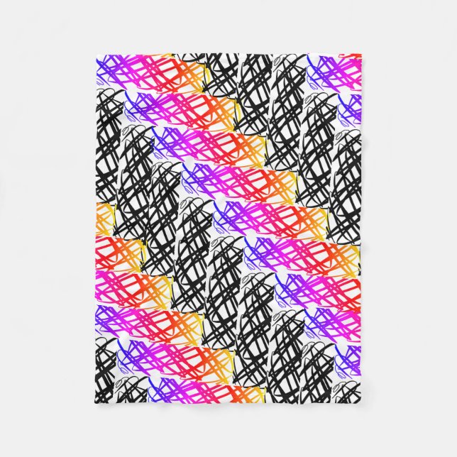 Simple Scribble | Herring Bone | Fleece Blanket (Front)