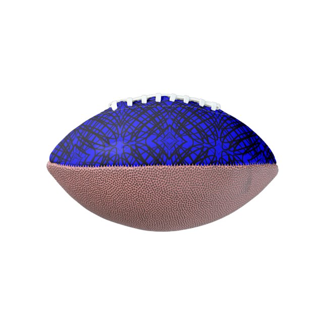 Simple Scribble | Mirror Tiling | Blue | American Football (Rotated 90)