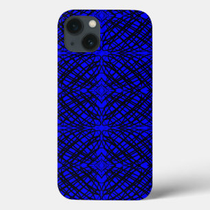 Simple Scribble Mirror Tiling Blue iPhone 13 Case
