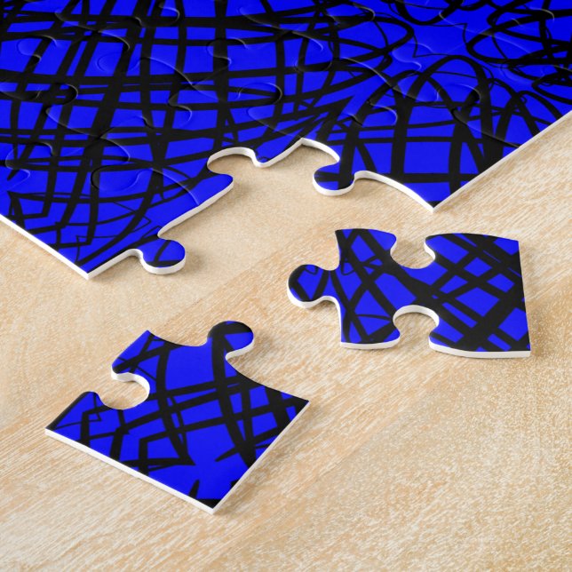 Simple Scribble | Mirror Tiling | Blue | Jigsaw Puzzle (Side)