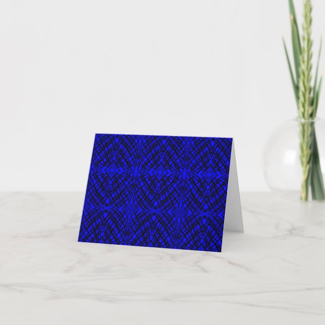 Simple Scribble | Mirror Tiling | Blue | Note Card (Front)