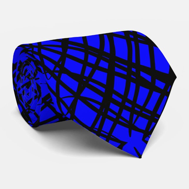 Simple Scribble | Mirror Tiling | Blue | Tie (Rolled)