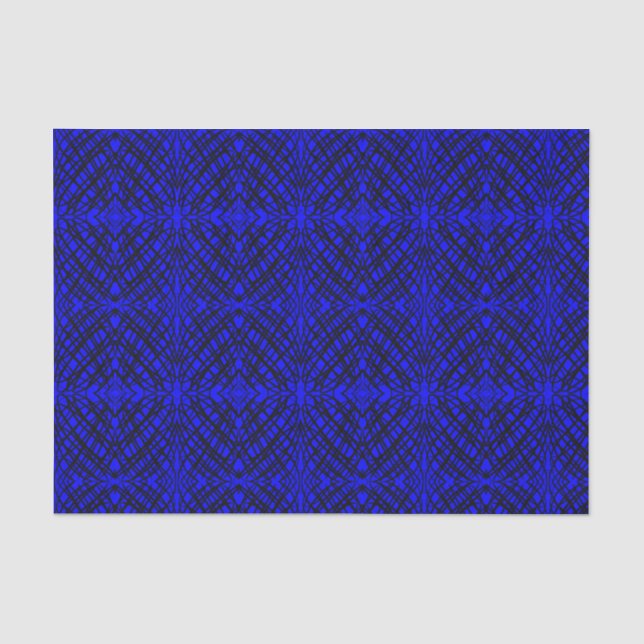 Simple Scribble | Mirror Tiling | Blue | Tissue Paper (Front)