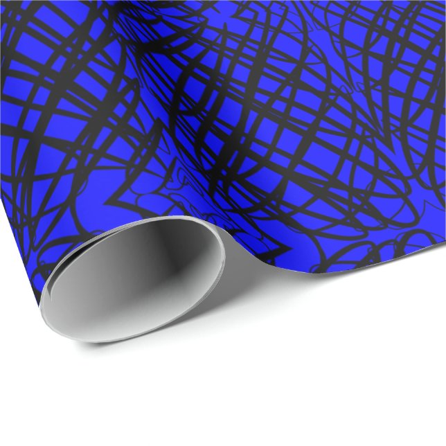 Simple Scribble | Mirror Tiling | Blue | Wrapping Paper (Roll Corner)