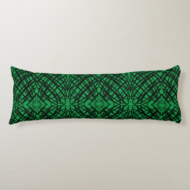 Simple Scribble | Mirror Tiling | Green | Body Cushion (Front)