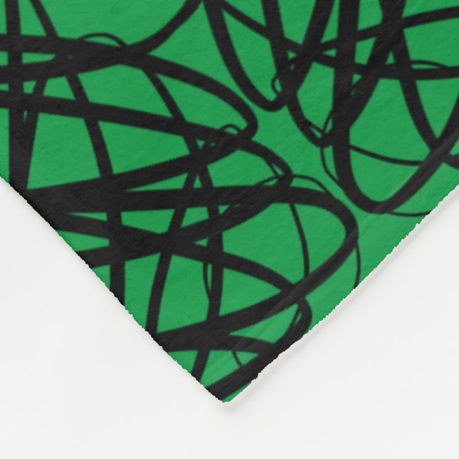 Simple Scribble | Mirror Tiling | Green | Fleece Blanket (Corner)
