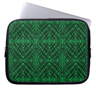 Simple Scribble Mirror Tiling Green Laptop Sleeve