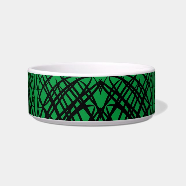 Simple Scribble | Mirror Tiling | Green | Pet  Bowl (Front)