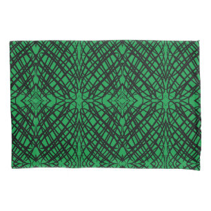 Simple Scribble Mirror Tiling Green Pillowcase