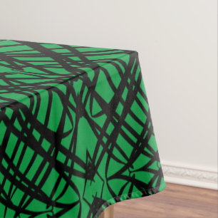 Simple Scribble Mirror Tiling Green Tablecloth