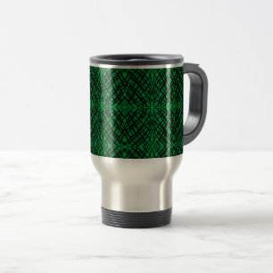 Simple Scribble Mirror Tiling Green Travel Mug