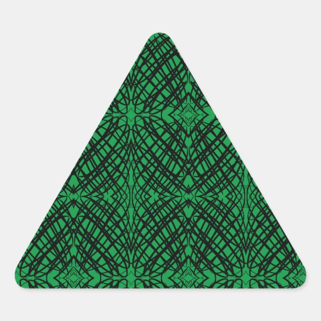 Simple Scribble | Mirror Tiling | Green | Triangle Sticker (Front)