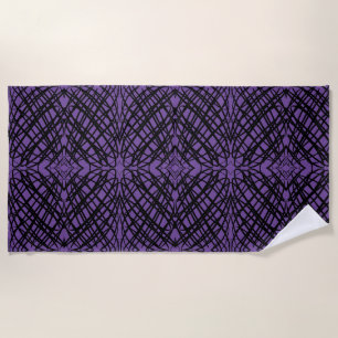 Simple Scribble Mirror Tiling Purple Beach Towel