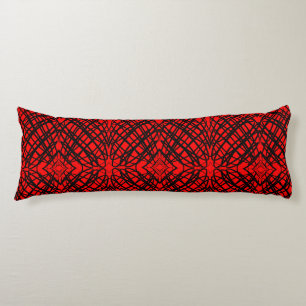 Simple Scribble Mirror Tiling Red Body Cushion