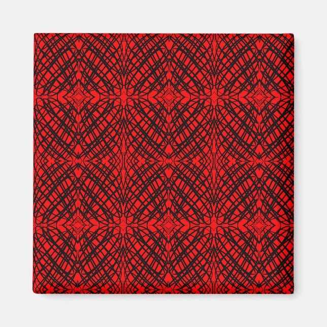 Simple Scribble | Mirror Tiling | Red | Magnet (Front)