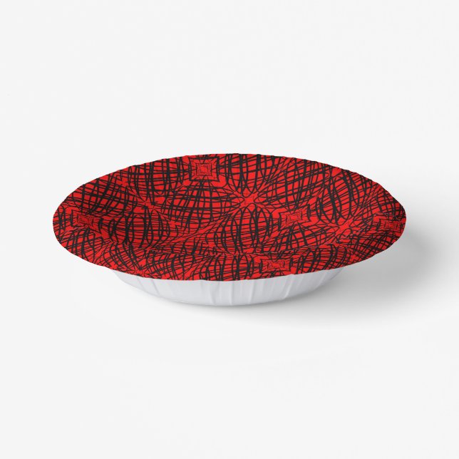 Simple Scribble | Mirror Tiling | Red | Paper Plate (Angled)
