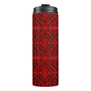 Simple Scribble Mirror Tiling Red Thermal Tumbler