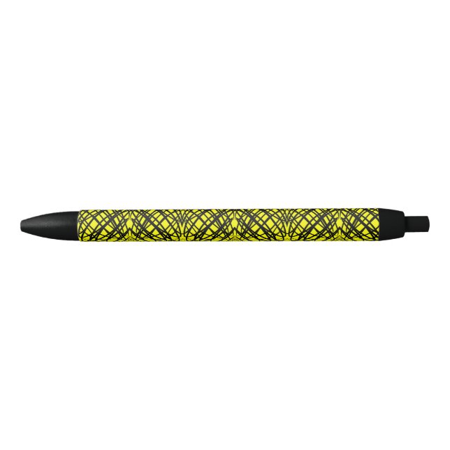 Simple Scribble | Mirror Tiling | Yellow | Black Ink Pen (Front)