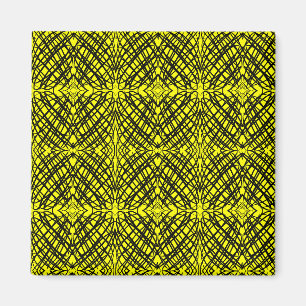 Simple Scribble Mirror Tiling Yellow Magnet