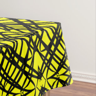 Simple Scribble Mirror Tiling Yellow Tablecloth