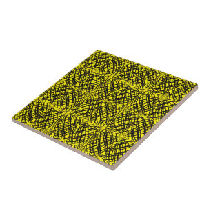 Simple Scribble Mirror Tiling Yellow Tile