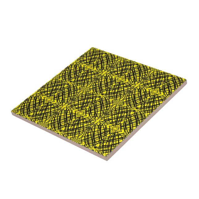 Simple Scribble | Mirror Tiling | Yellow |  Tile (Side)