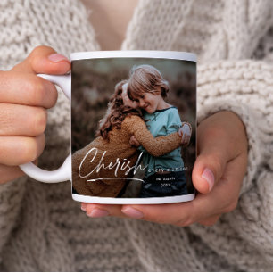 Simple Script 2 Photo Christmas Holiday Large Coffee Mug