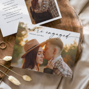 Simple Script 2 Photo Wedding Engagement Invitation