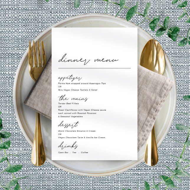 Simple Script Any Occasion Dinner Menu Poster (Creator Uploaded)