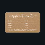 Simple Script Appointment Card - Rustic Kraft<br><div class="desc">These simple yet very stylish cards are perfect to give to your clients so they can rememberer when their next appointment is.</div>