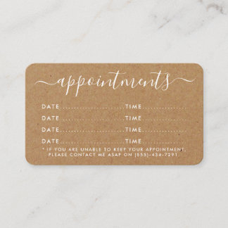 Simple Script Appointment Card - Rustic Kraft