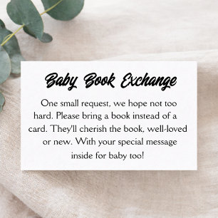 Simple Script Baby Book Exchange Enclosure Card