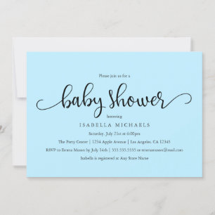 Simple Script   Baby Shower Invitation