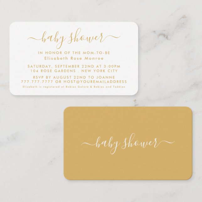 Simple Script - Baby Shower Ticket Invitation (Front/Back)