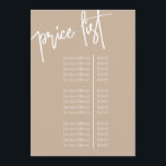 Simple Script Beige Salon Price List Service Menu<br><div class="desc">Simple Script Beige Salon Price List Service Menu</div>