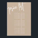 Simple Script Beige Salon Price List Service Menu<br><div class="desc">Simple Script Beige Salon Price List Service Menu</div>