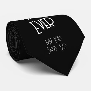 Simple Script Best Dad Ever Black And White Funny Tie