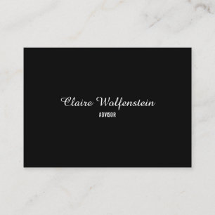 Simple Script Black and White Professional Business Card