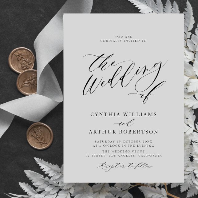 simple script black and white wedding invitation (Creator Uploaded)