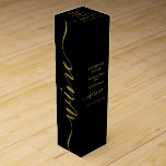 Simple Script - Black & Gold Wine Box<br><div class="desc">Simple Script - Black & Gold Wine Box By The Business Card Store.</div>