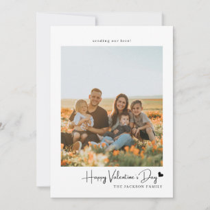 Simple Script Black Heart Valentine's Card Photo