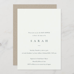 Simple Script Black White Baby Shower Invite