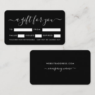 Simple Script - Black & White Gift Certificates